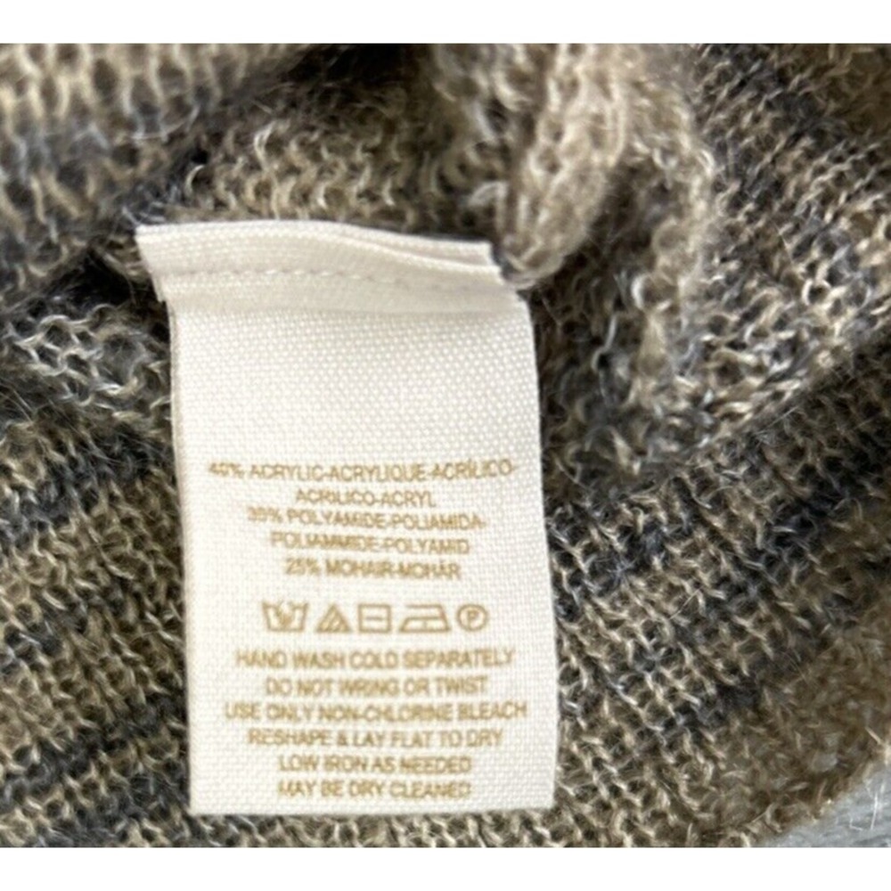 Free People Beach Small Brown Gray Sweater Mohair Blend Knit Button Cardigan - Picture 8 of 9